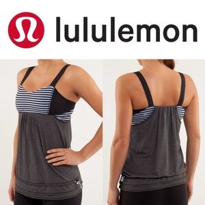 Lululemon Run: Back On Track Tank
Black / Classic Stripe Polar Haze Black